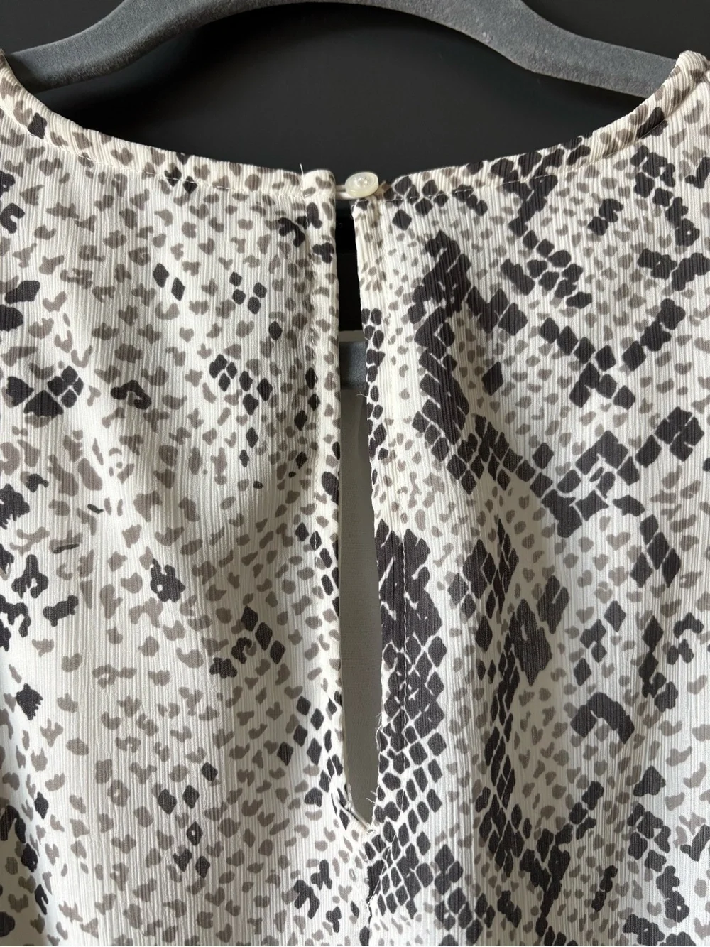 J. Crew Neutral Snake Print Long Sleeve Smocked Waist Dress